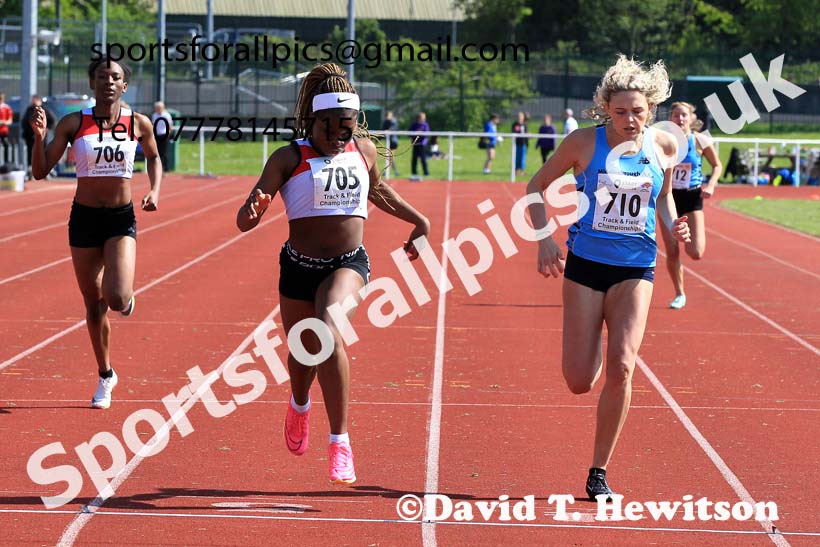 Womens Under-20s 200 metres, 2023 North Eastern Track and Field Champs., Middlesbrough Sports Village, Middlesbrough. Photo: David T. Hewitson/Sports for All Pics